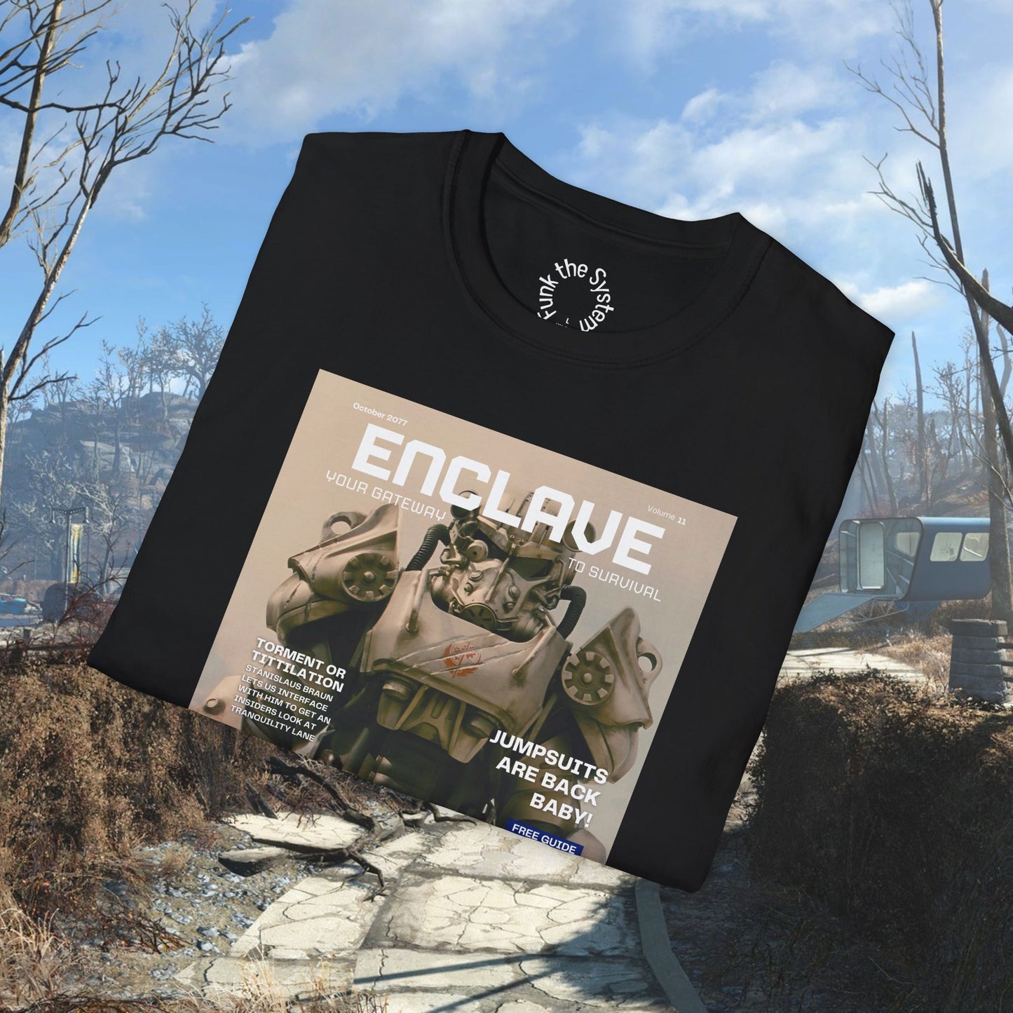 Enclave (Fallout Magazine Cover) Softstyle T-shirt
