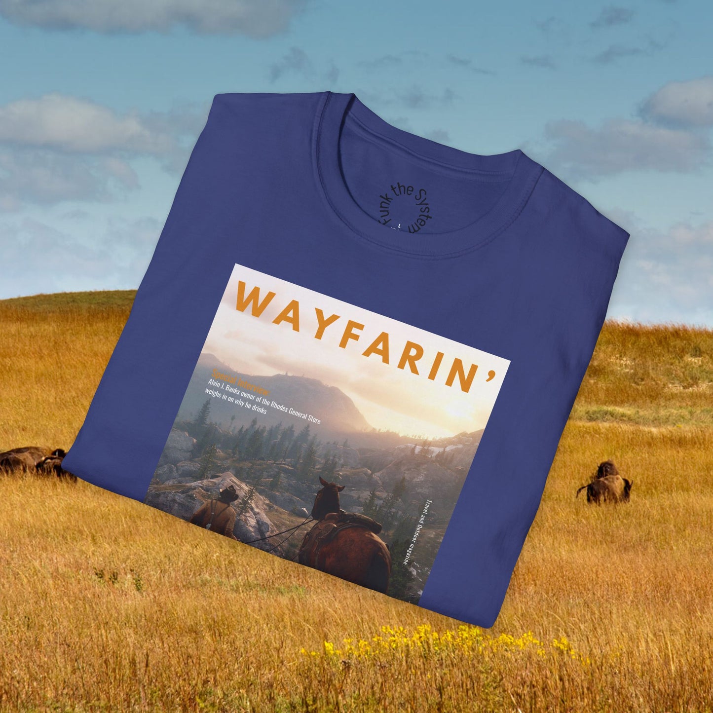 Wayfarin' (RDR2 Magazine Cover) Softstyle T-shirt