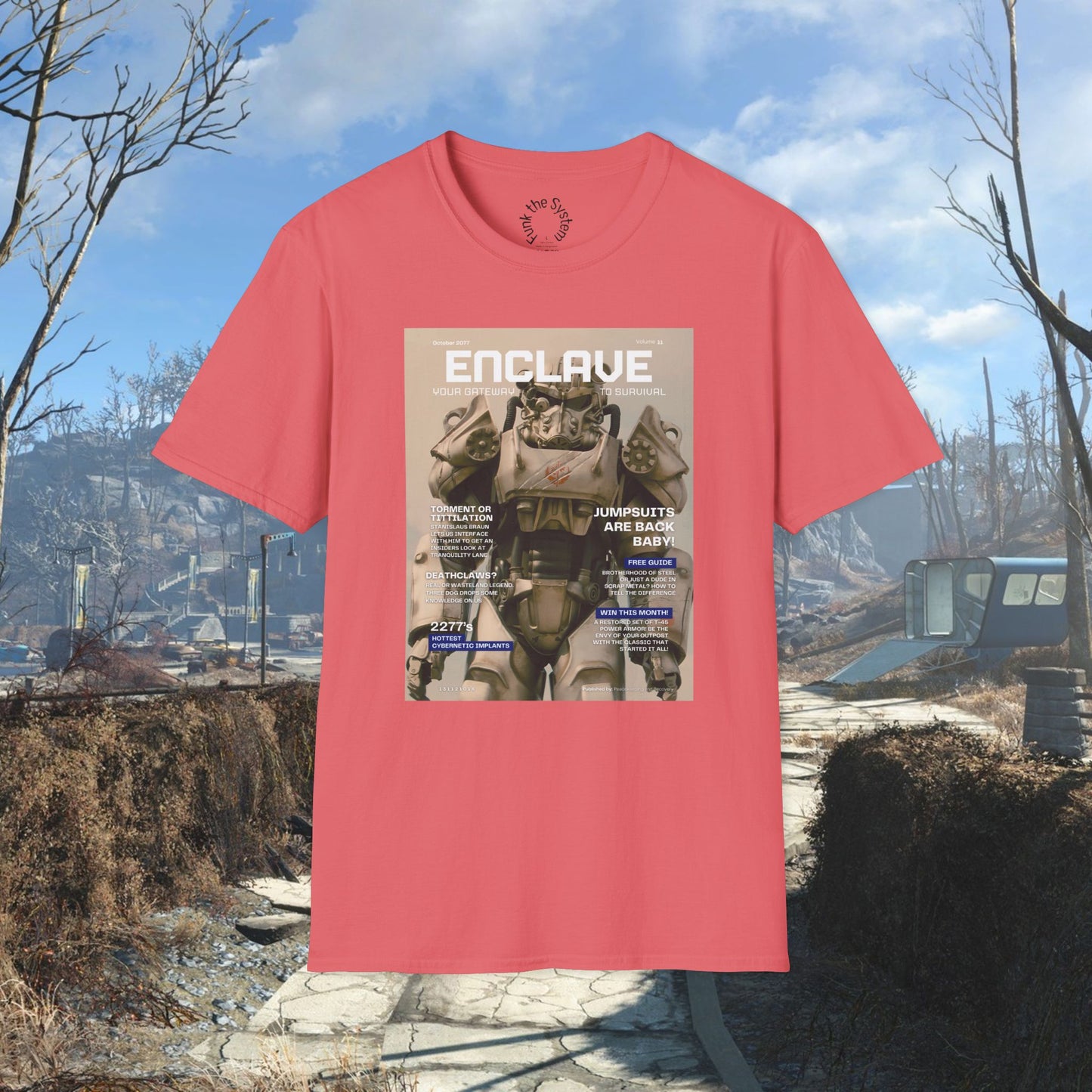 Enclave (Fallout Magazine Cover) Softstyle T-shirt