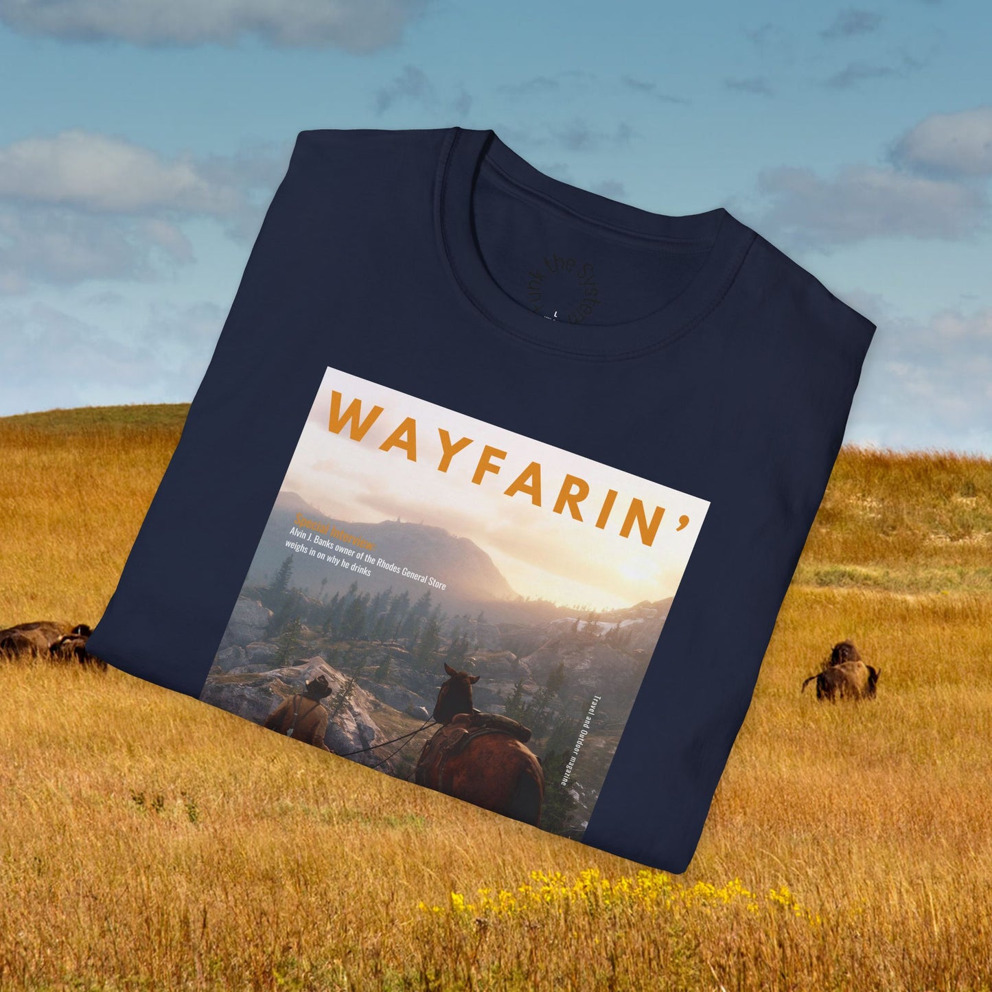 Wayfarin' (RDR2 Magazine Cover) Softstyle T-shirt