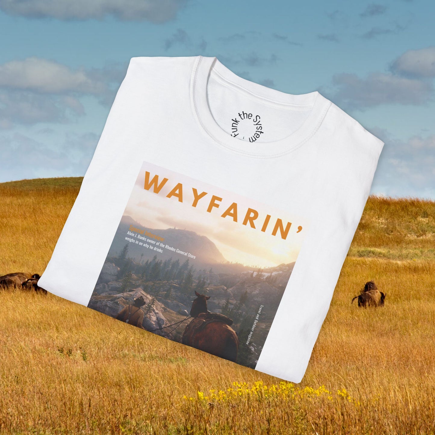 Wayfarin' (RDR2 Magazine Cover) Softstyle T-shirt