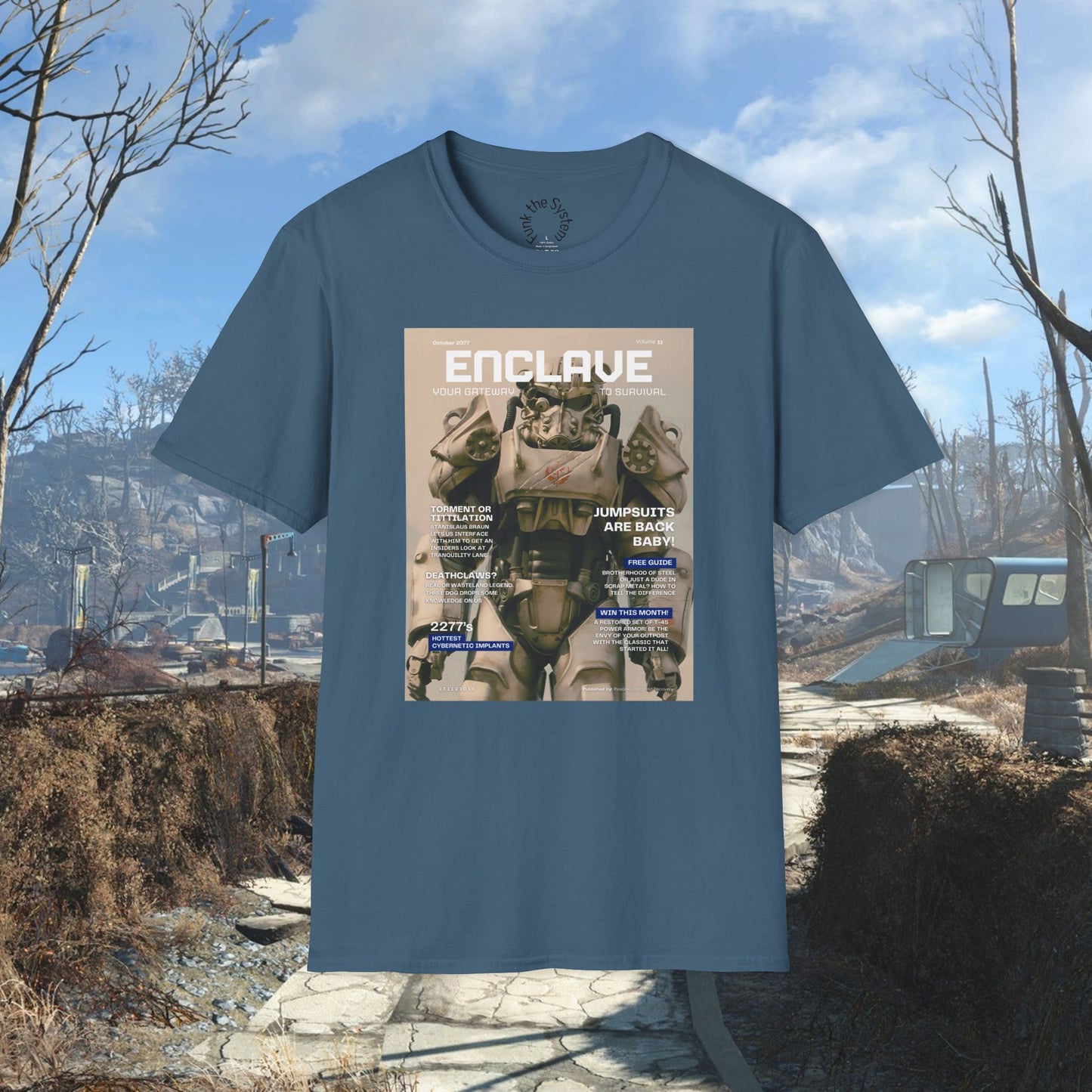 Enclave (Fallout Magazine Cover) Softstyle T-shirt