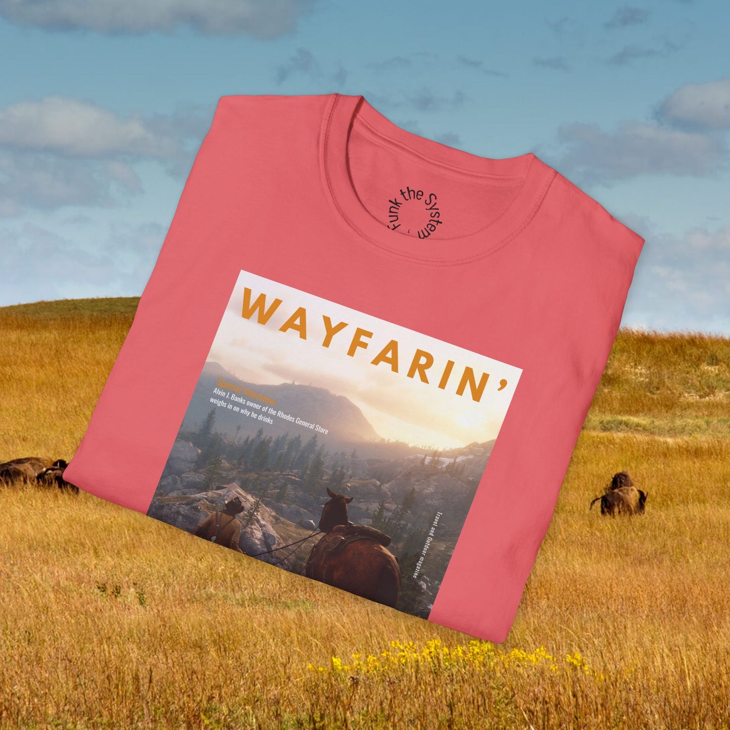 Wayfarin' (RDR2 Magazine Cover) Softstyle T-shirt