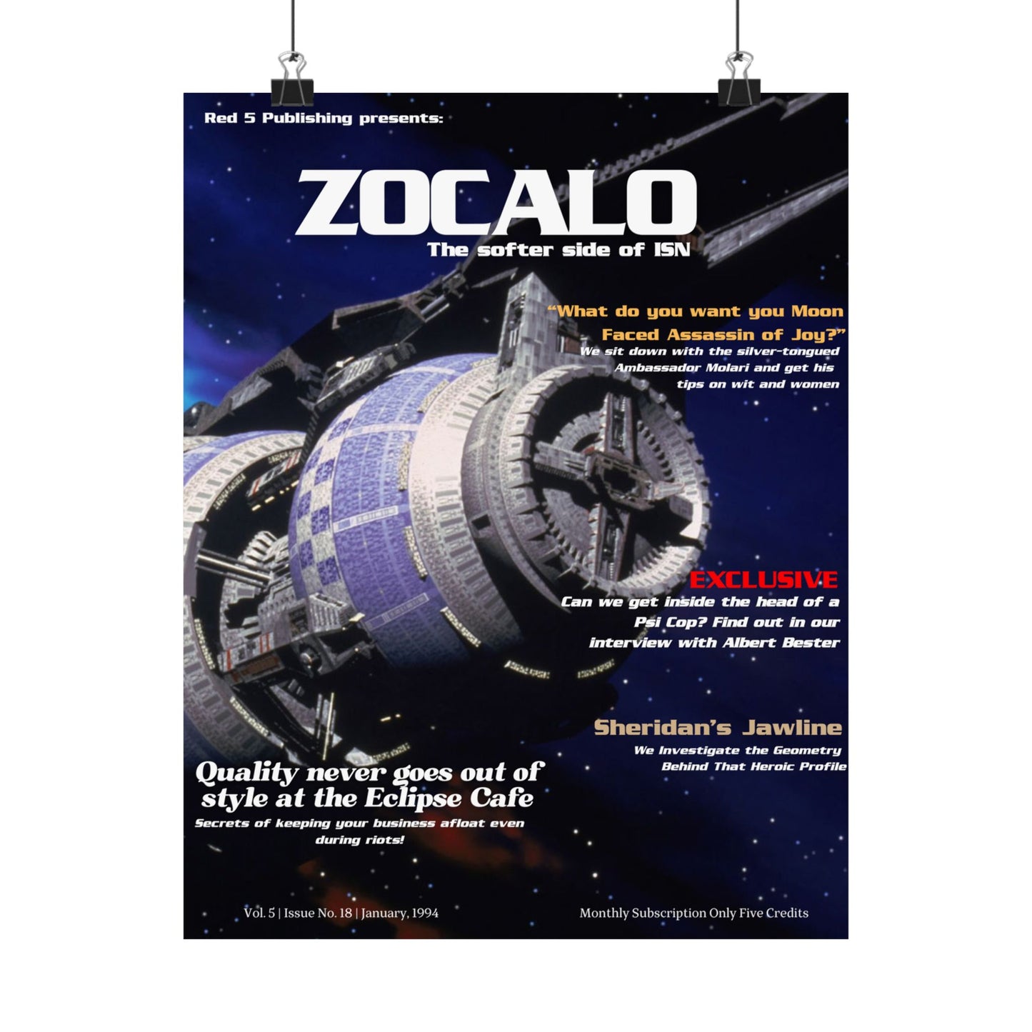 Zocalo - The softer side of ISN (Babylon 5 Magazine Cover)