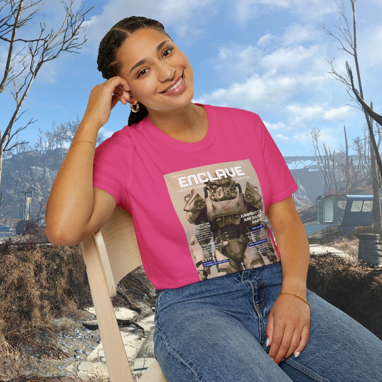 Enclave (Fallout Magazine Cover) Softstyle T-shirt