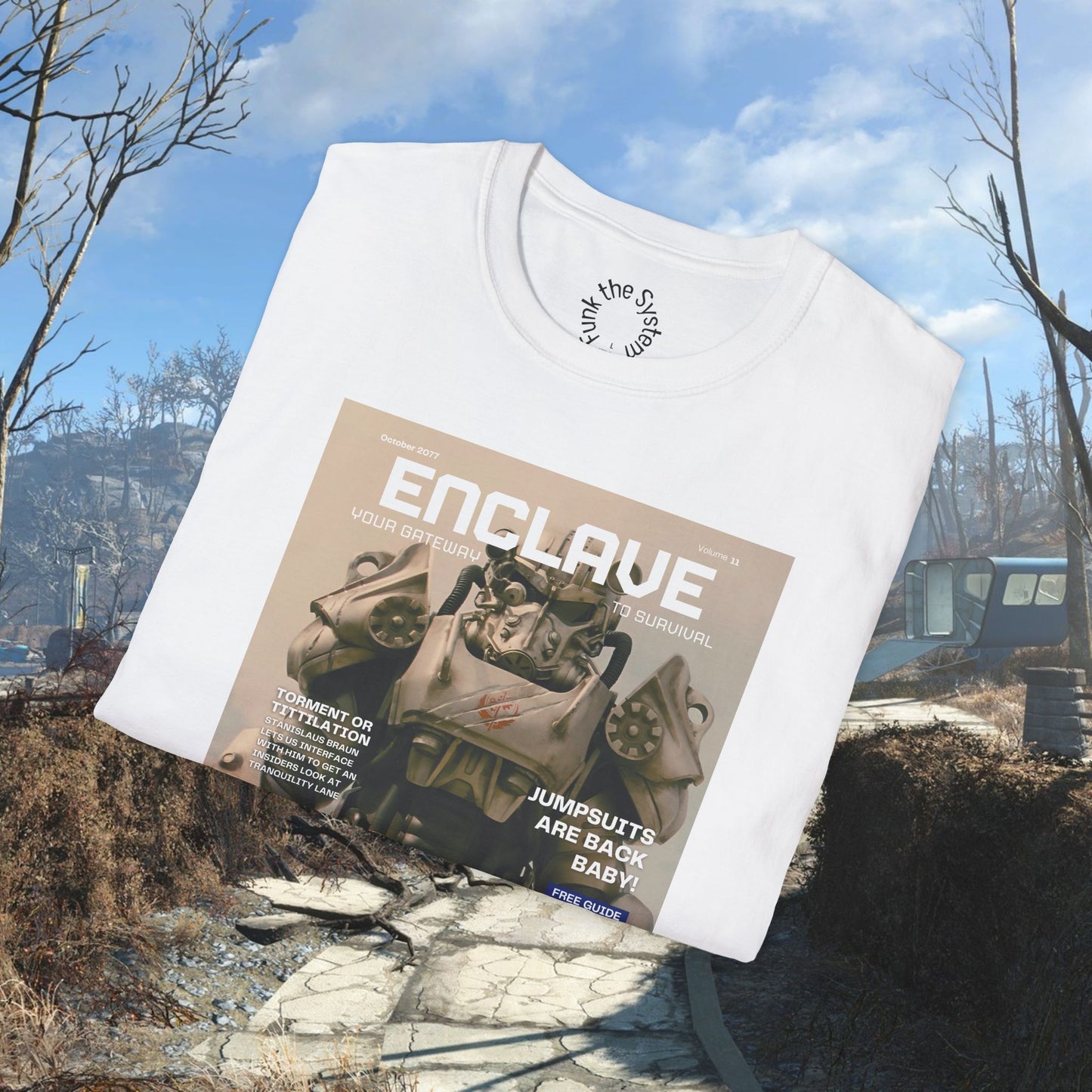 Enclave (Fallout Magazine Cover) Softstyle T-shirt