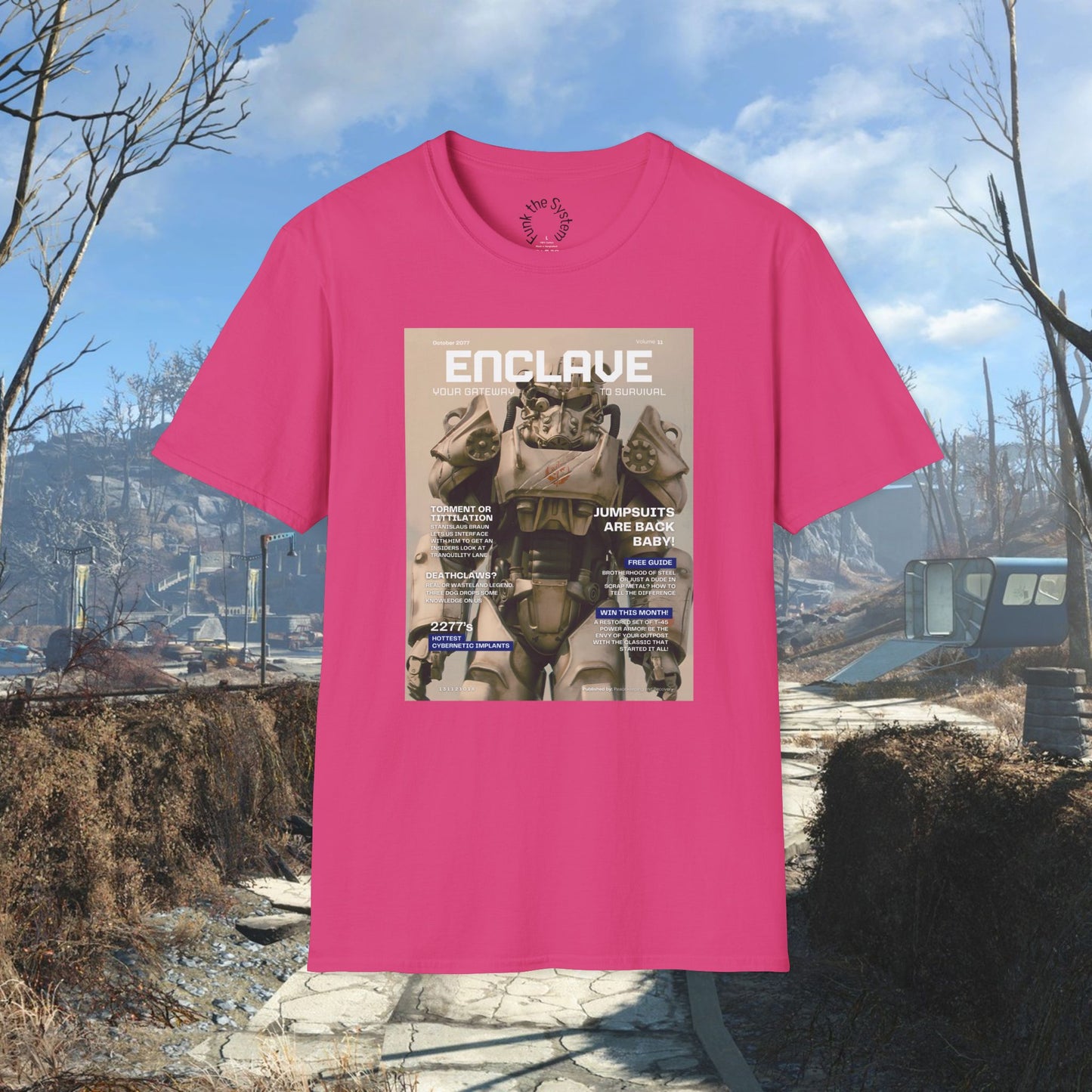 Enclave (Fallout Magazine Cover) Softstyle T-shirt