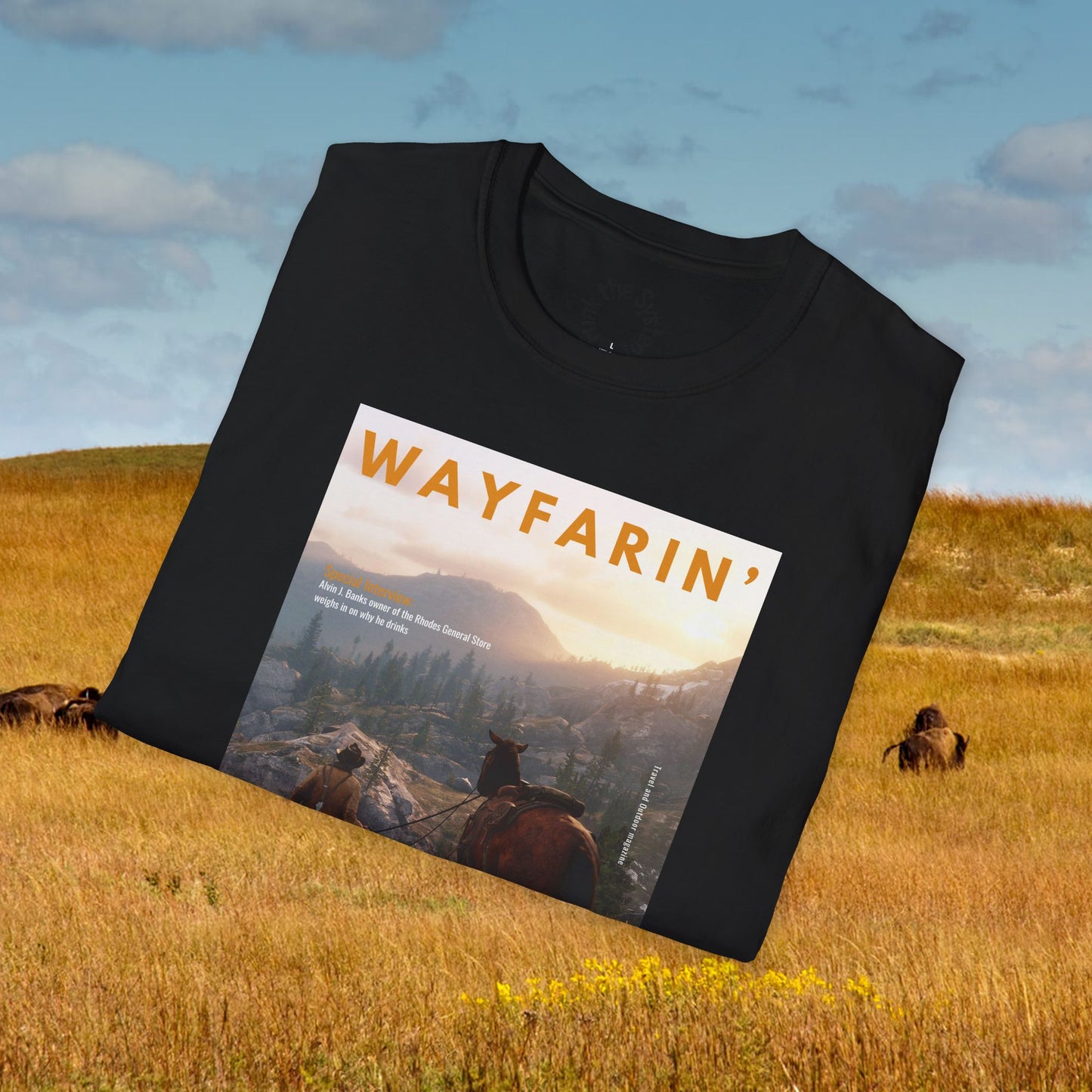 Wayfarin' (RDR2 Magazine Cover) Softstyle T-shirt