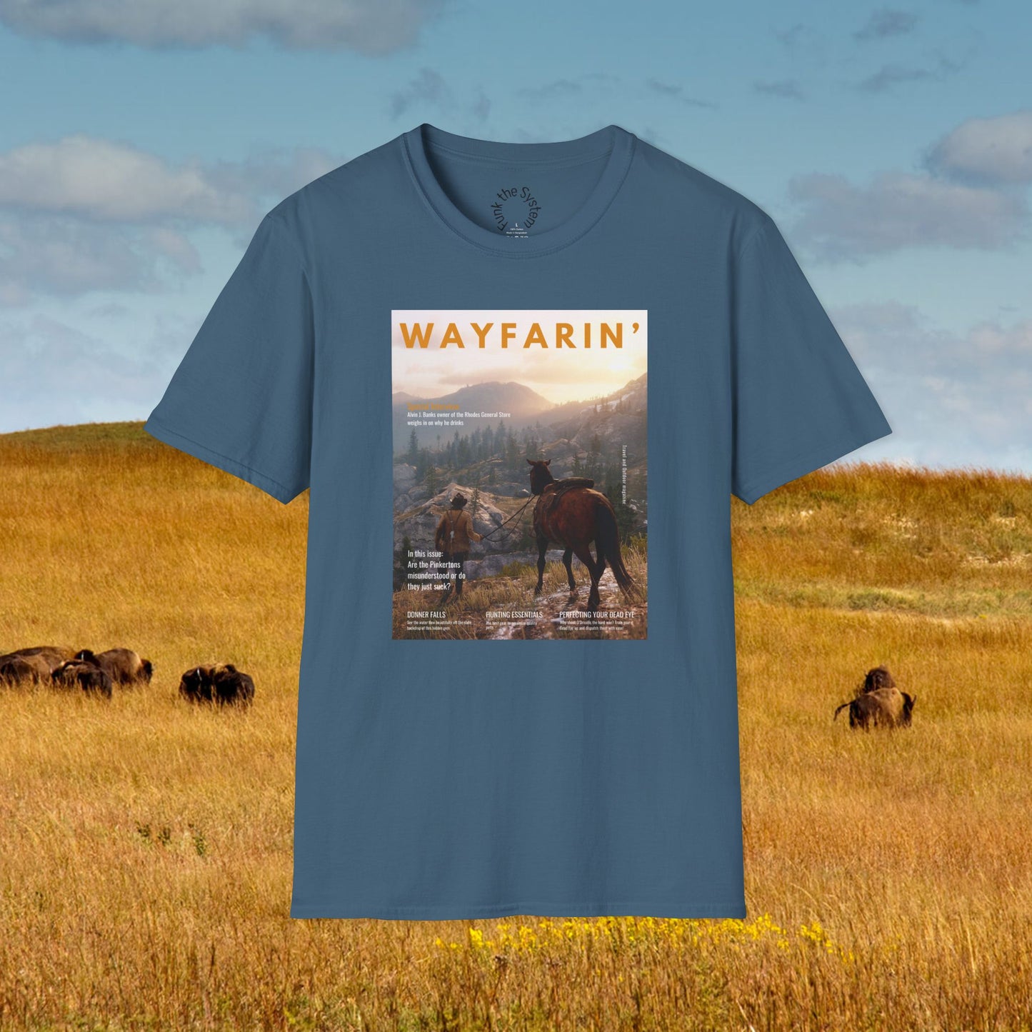 Wayfarin' (RDR2 Magazine Cover) Softstyle T-shirt