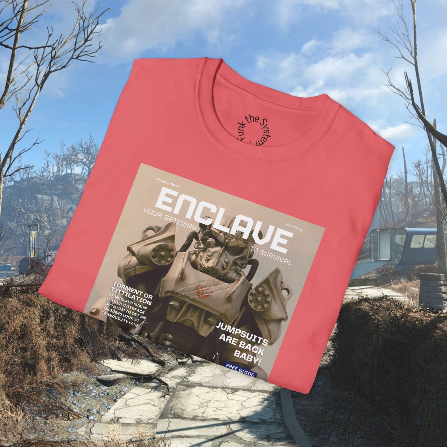 Enclave (Fallout Magazine Cover) Softstyle T-shirt