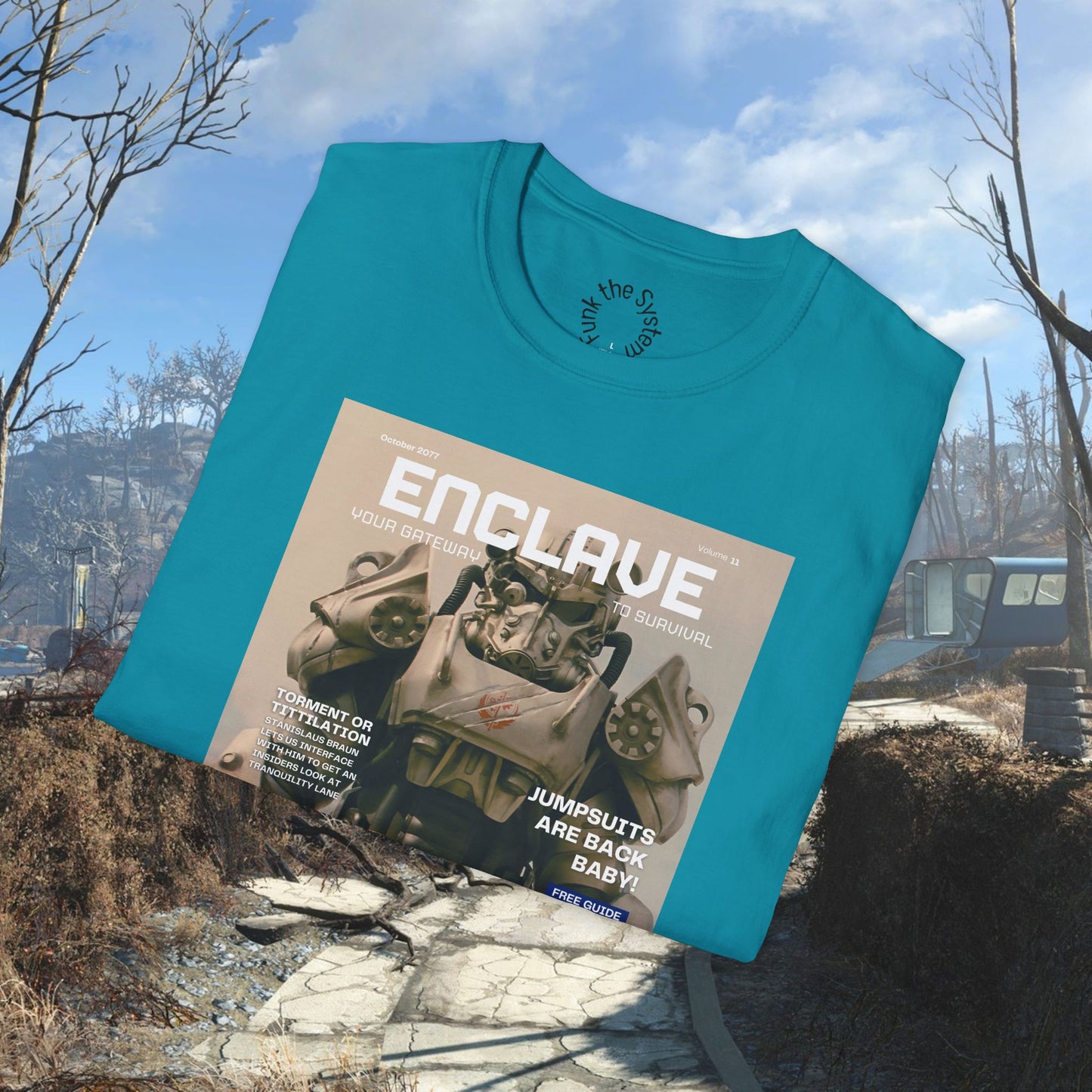 Enclave (Fallout Magazine Cover) Softstyle T-shirt