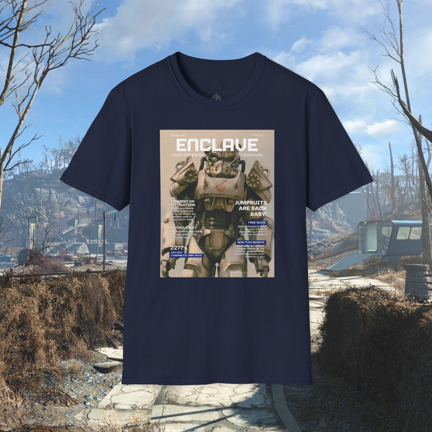 Enclave (Fallout Magazine Cover) Softstyle T-shirt
