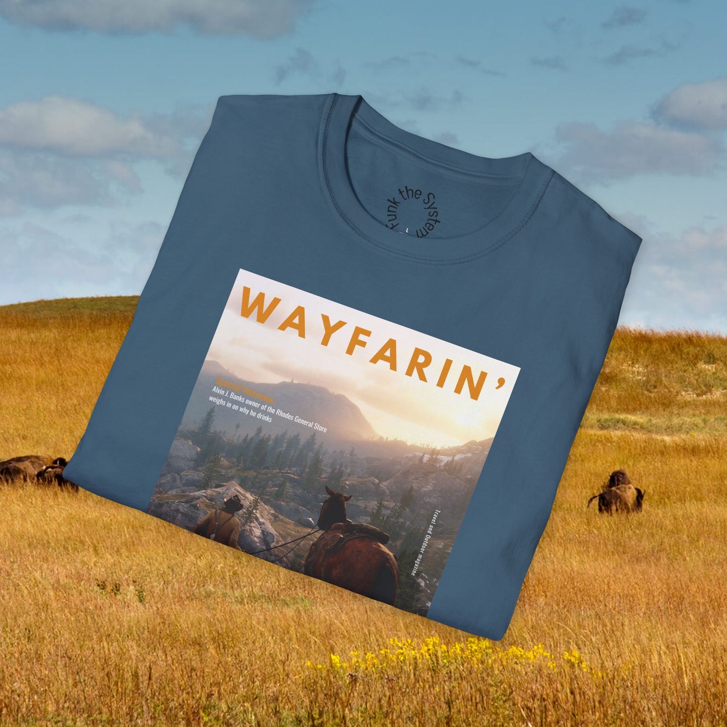 Wayfarin' (RDR2 Magazine Cover) Softstyle T-shirt