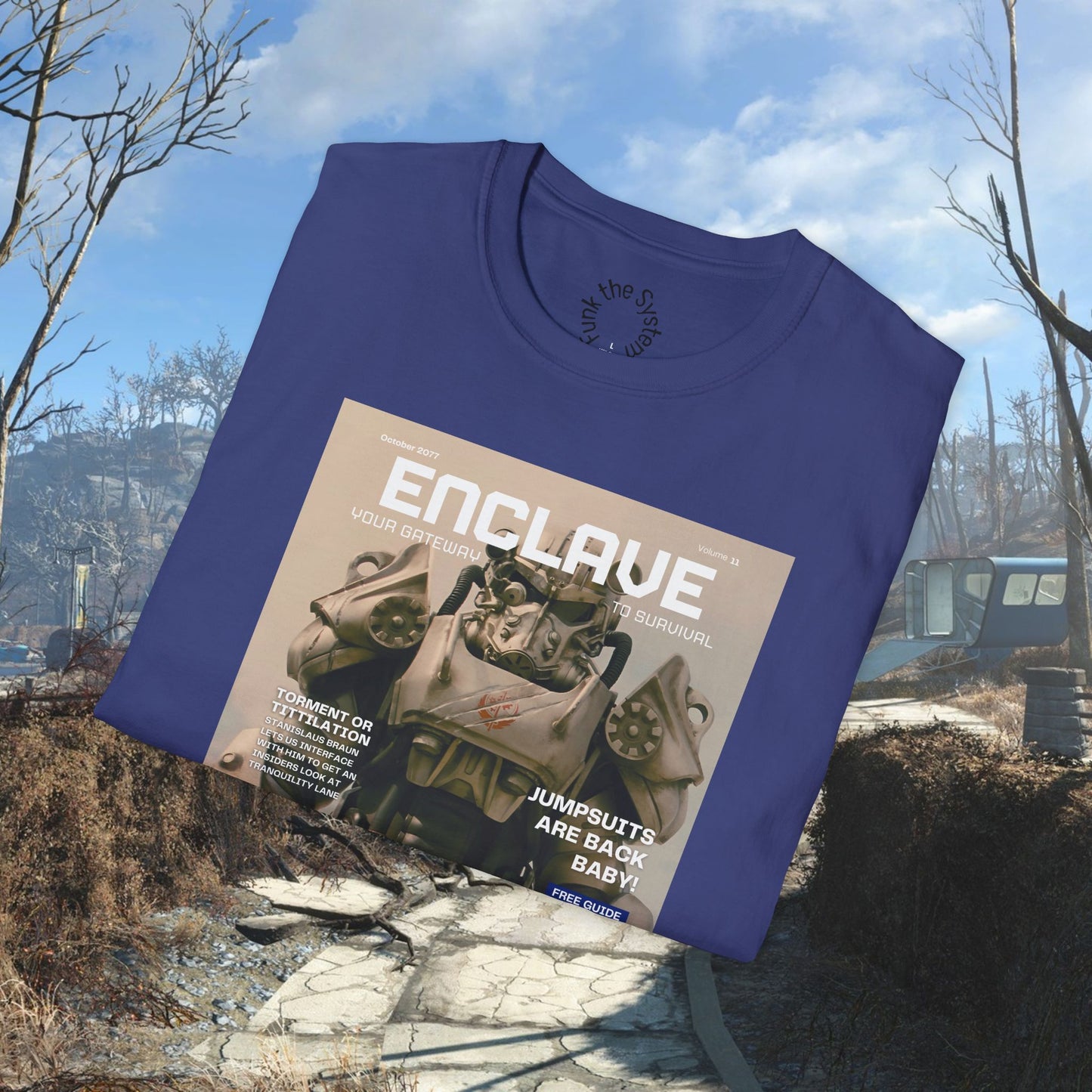 Enclave (Fallout Magazine Cover) Softstyle T-shirt