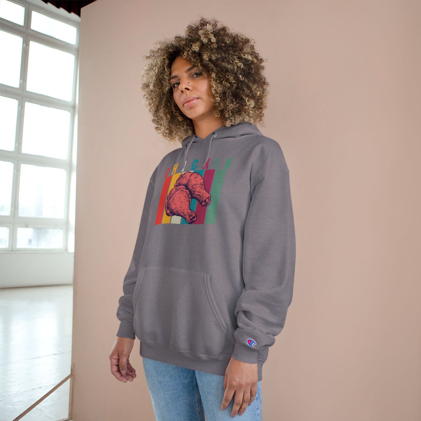 Chicken! Medium-Heavy Champion Hoodie