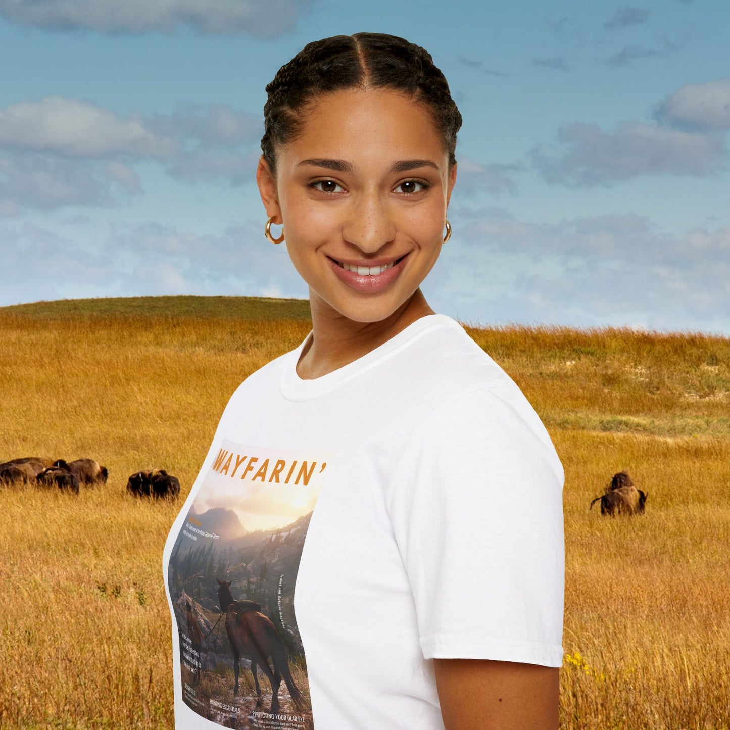 Wayfarin' (RDR2 Magazine Cover) Softstyle T-shirt