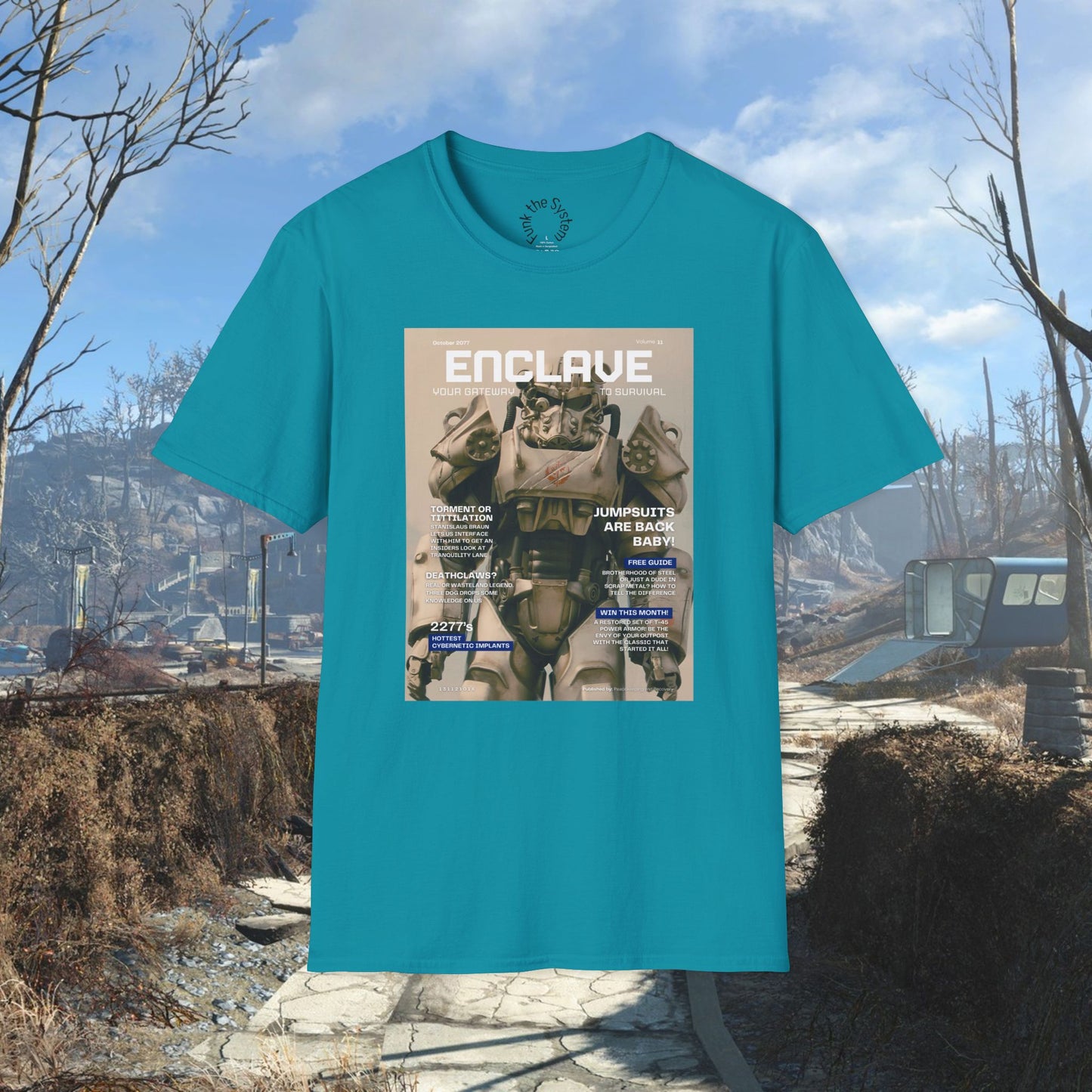 Enclave (Fallout Magazine Cover) Softstyle T-shirt