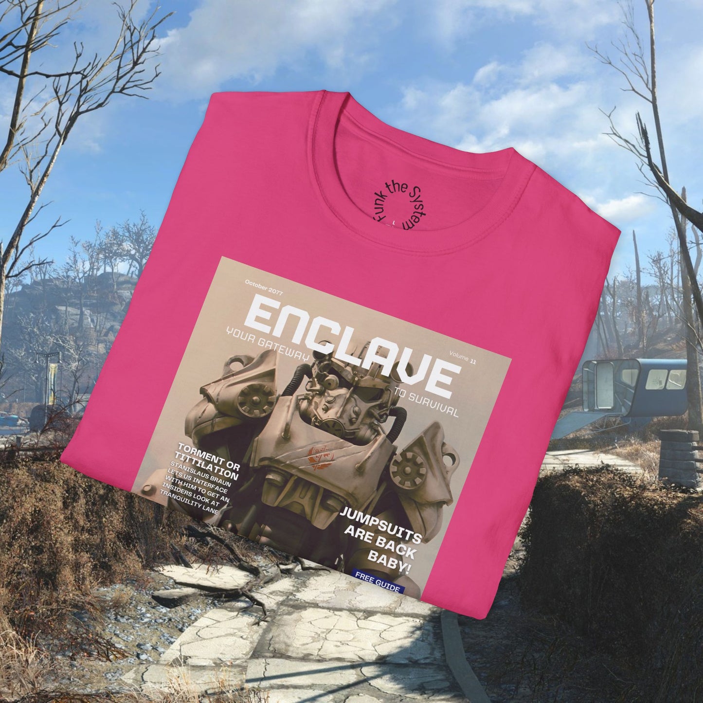 Enclave (Fallout Magazine Cover) Softstyle T-shirt
