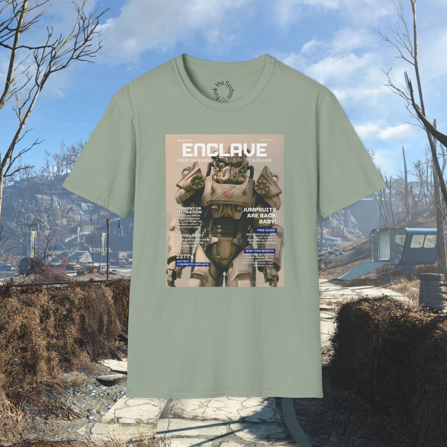 Enclave (Fallout Magazine Cover) Softstyle T-shirt