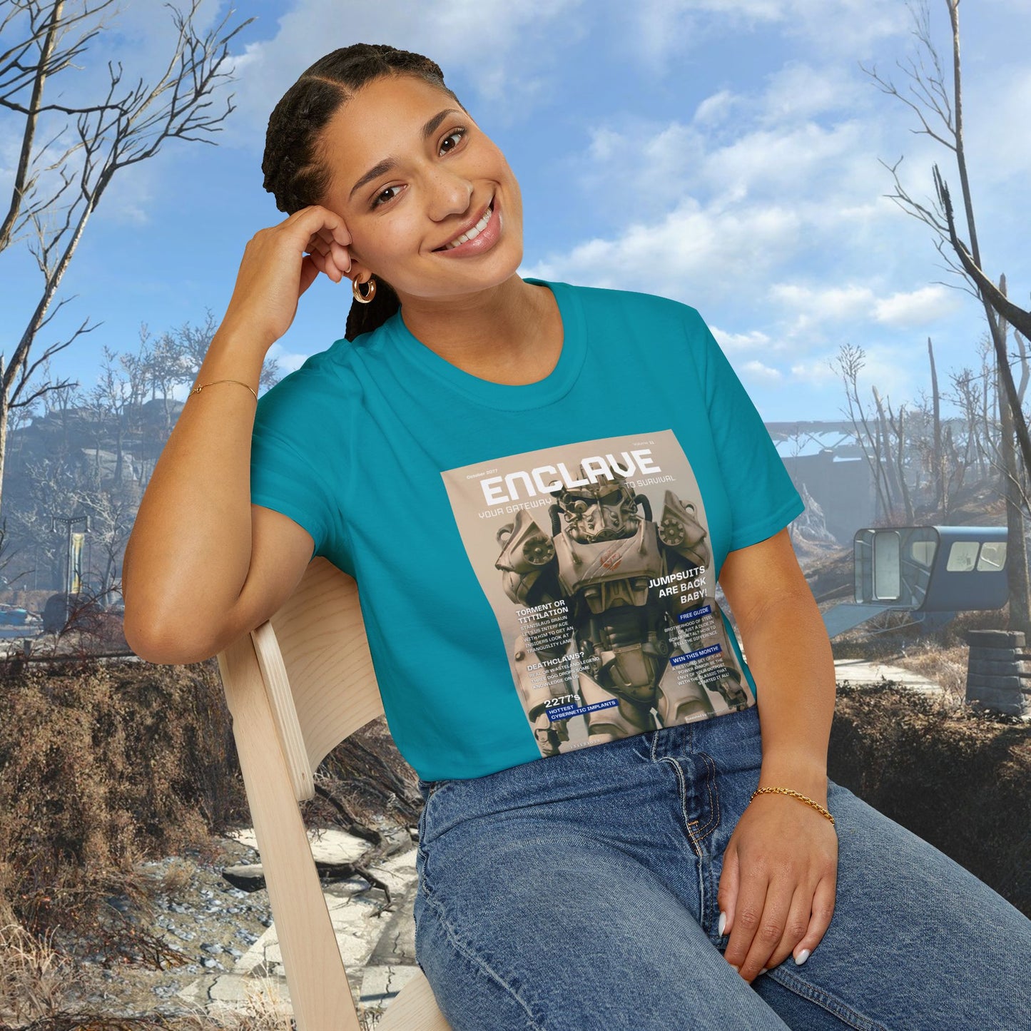 Enclave (Fallout Magazine Cover) Softstyle T-shirt