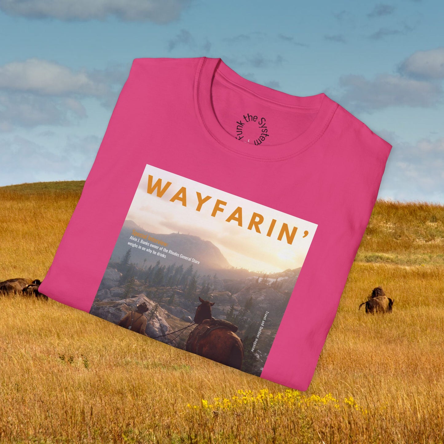 Wayfarin' (RDR2 Magazine Cover) Softstyle T-shirt