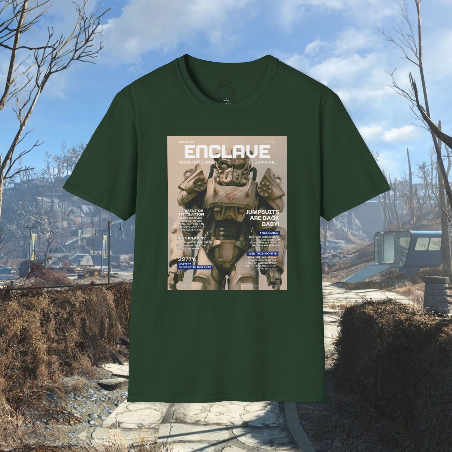 Enclave (Fallout Magazine Cover) Softstyle T-shirt