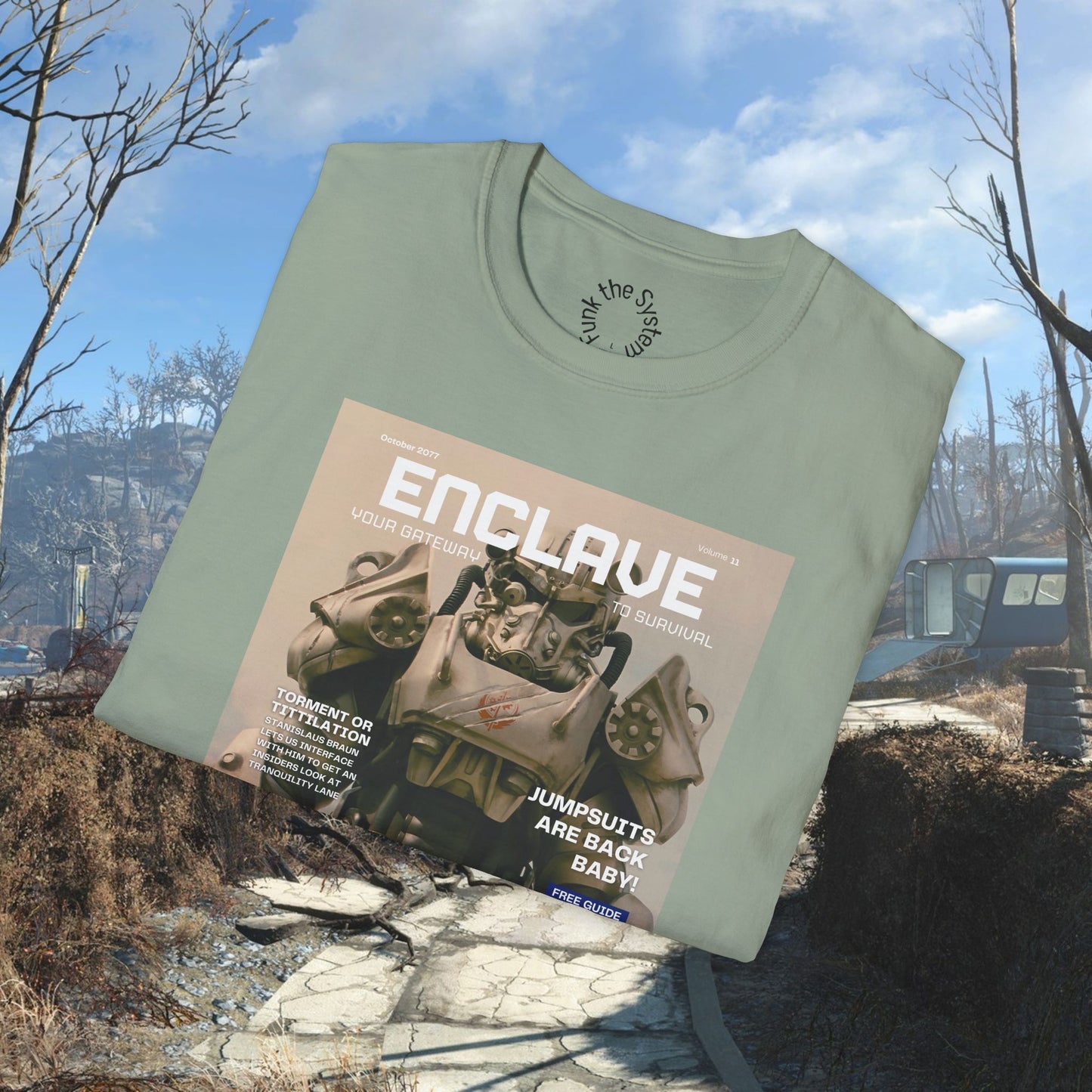 Enclave (Fallout Magazine Cover) Softstyle T-shirt