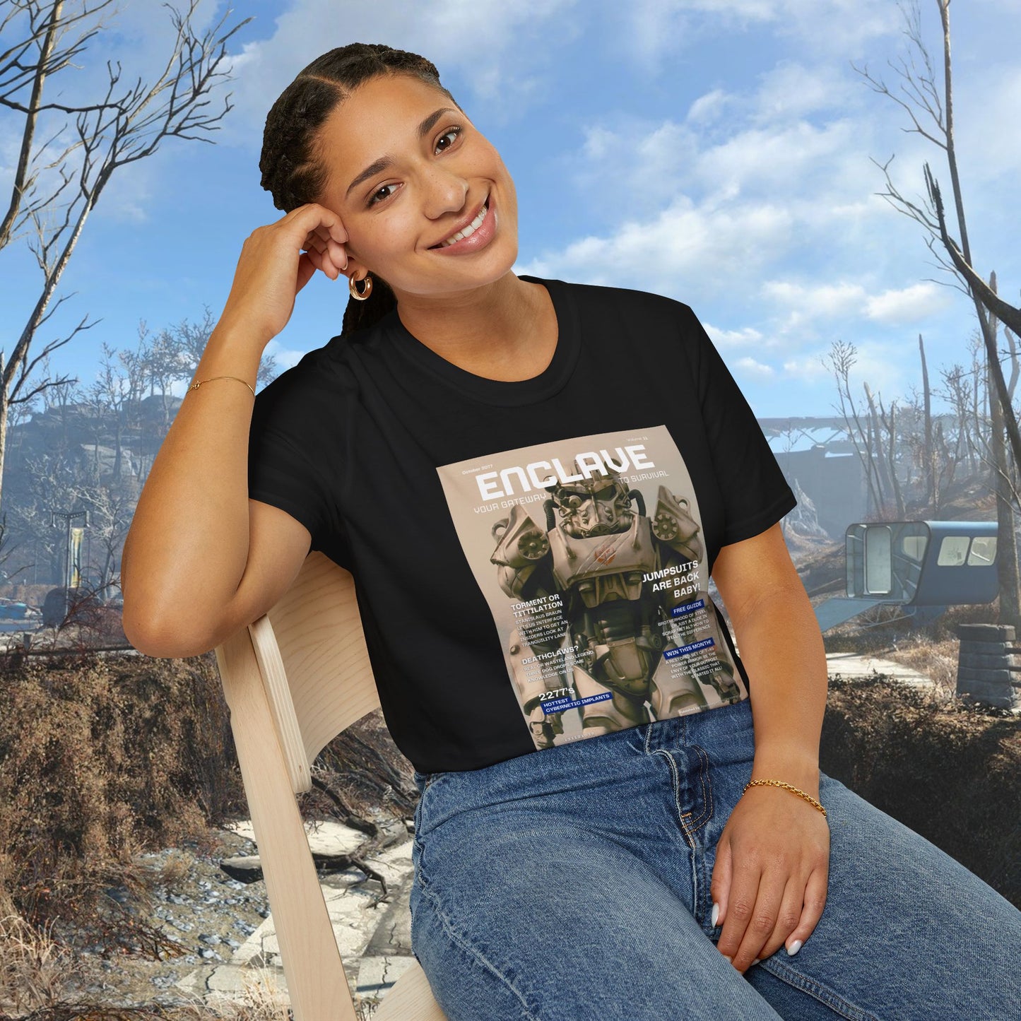 Enclave (Fallout Magazine Cover) Softstyle T-shirt