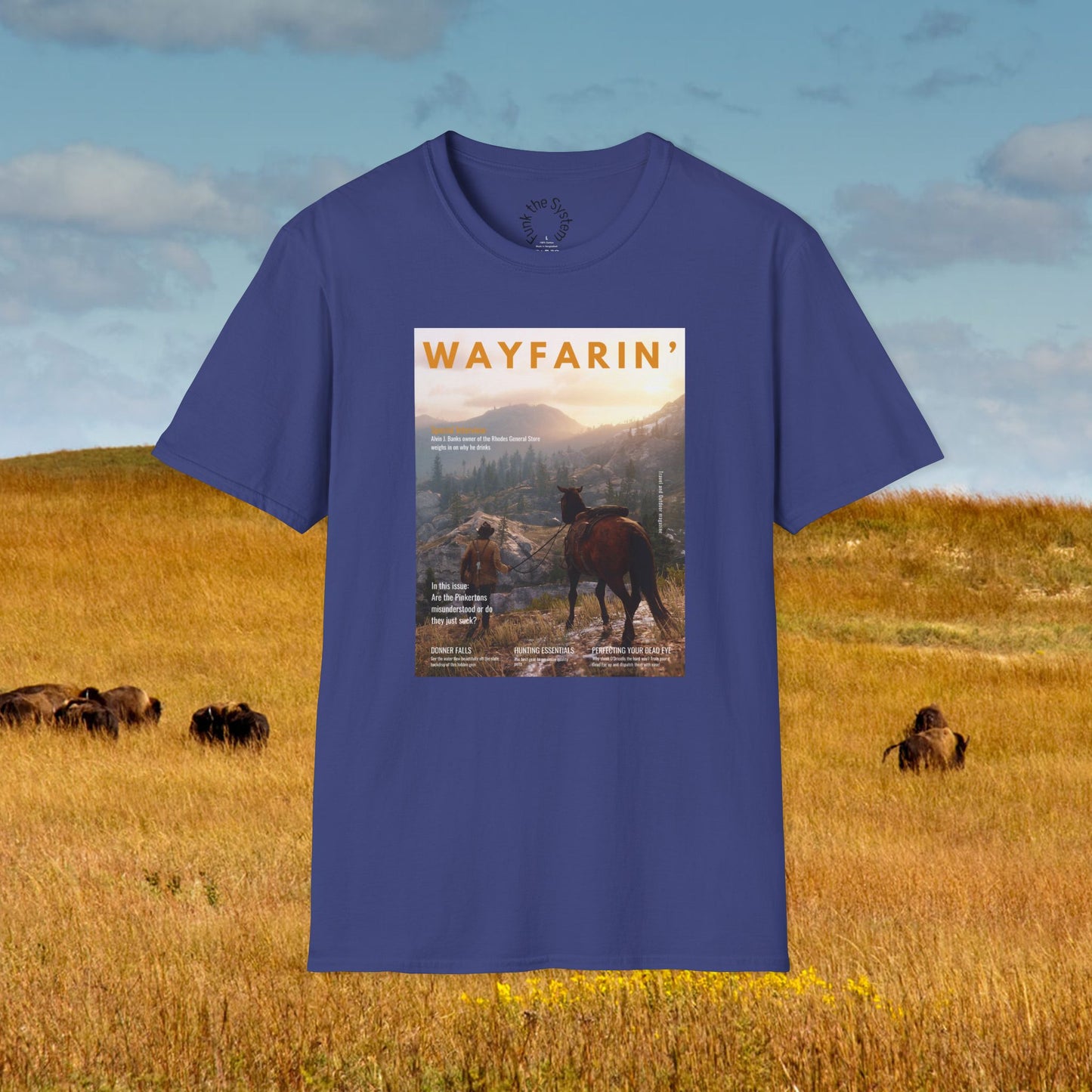 Wayfarin' (RDR2 Magazine Cover) Softstyle T-shirt