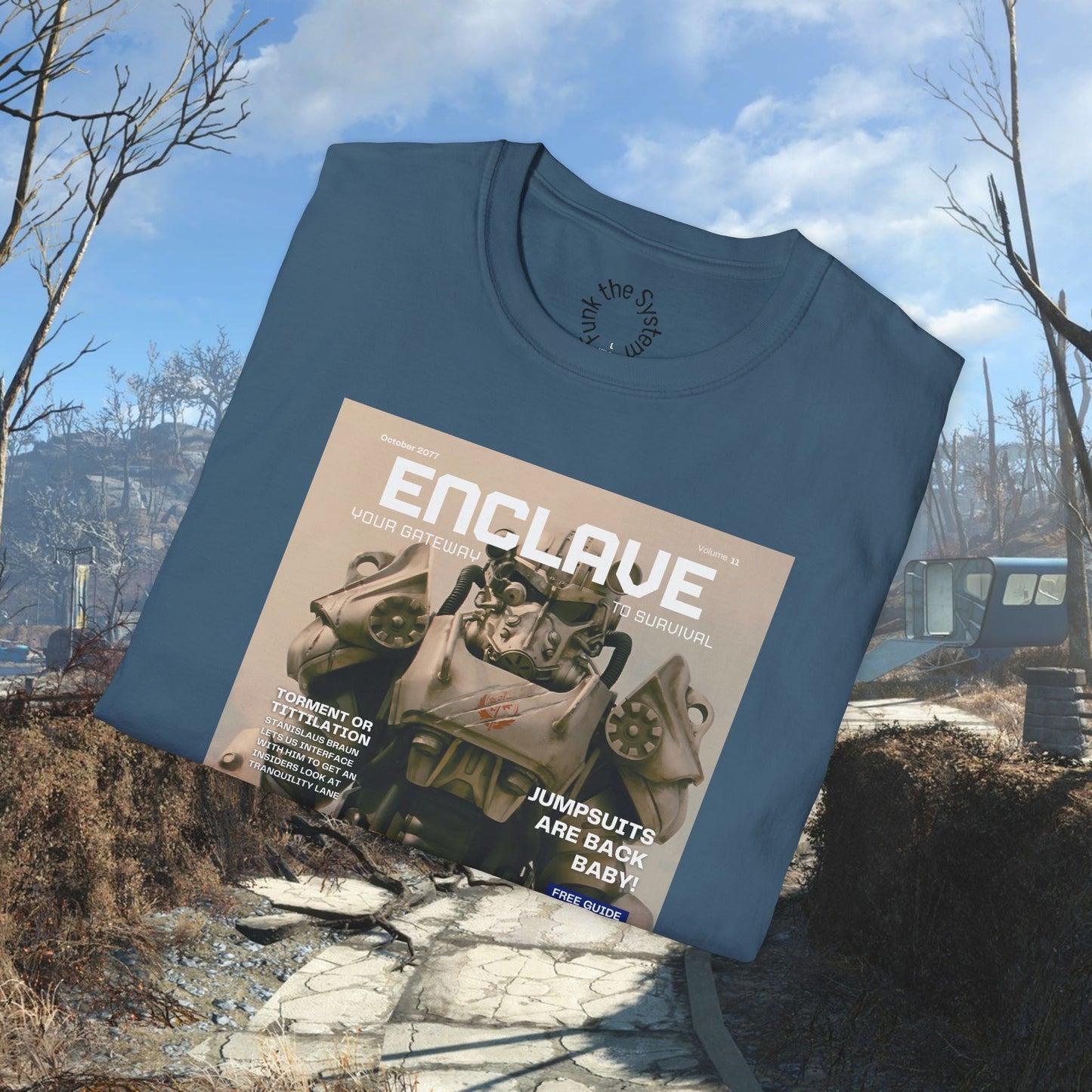 Enclave (Fallout Magazine Cover) Softstyle T-shirt