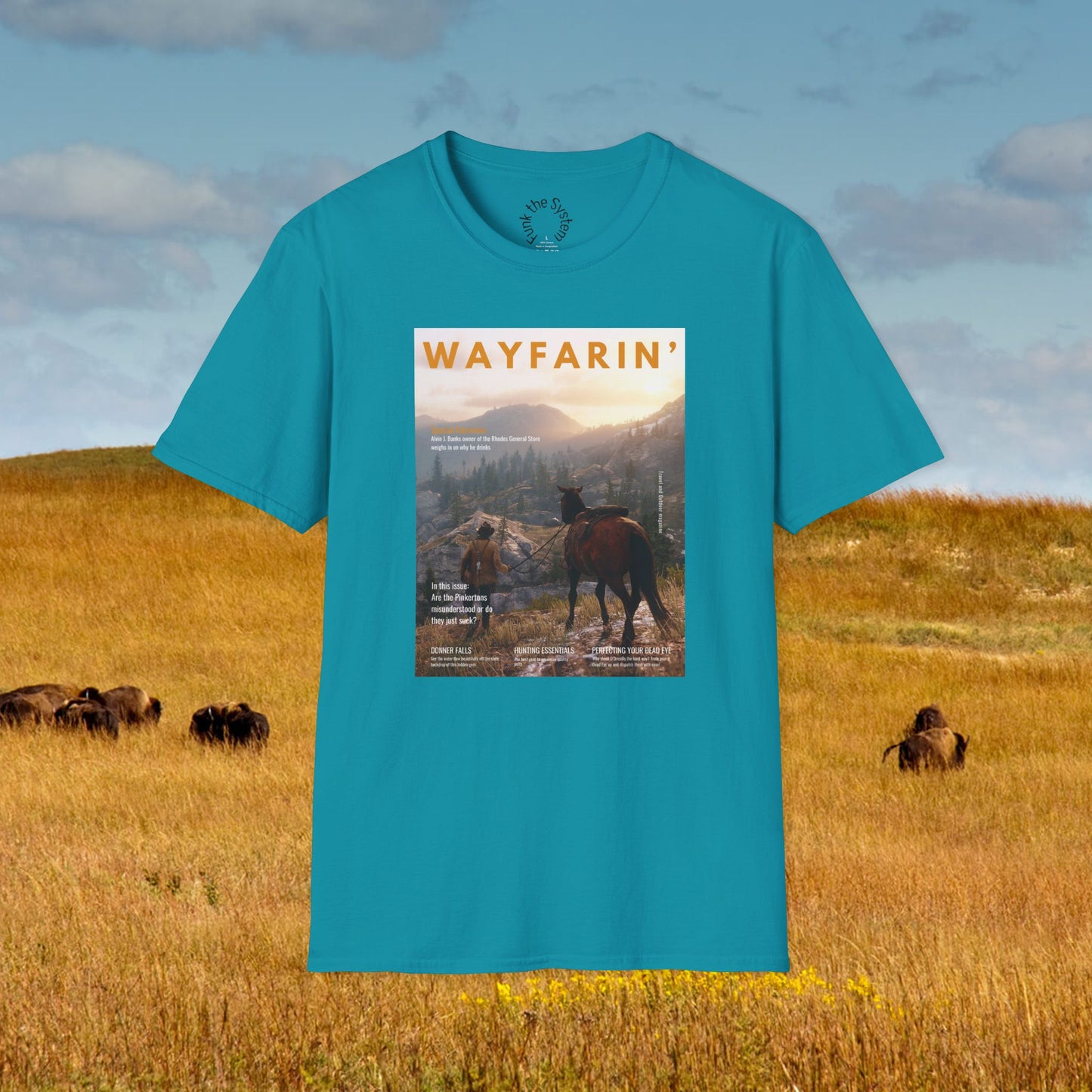 Wayfarin' (RDR2 Magazine Cover) Softstyle T-shirt