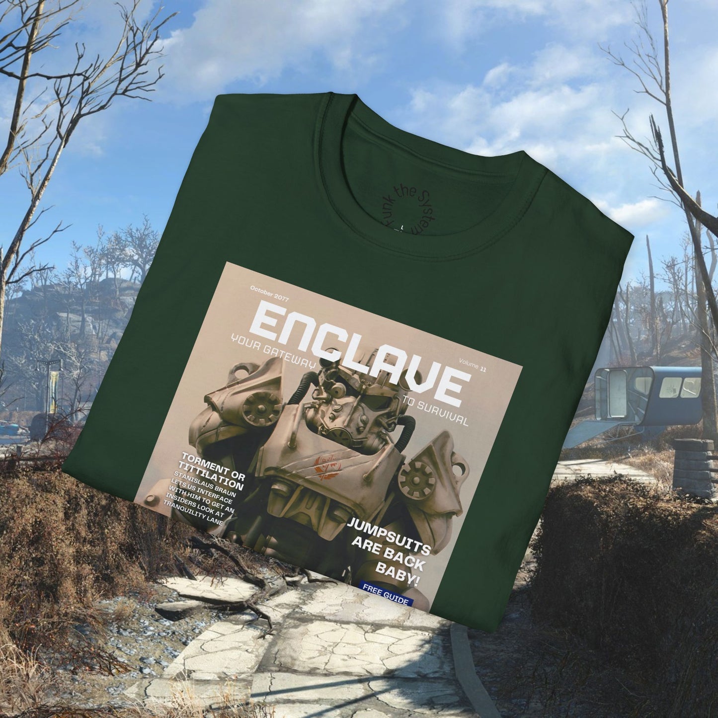 Enclave (Fallout Magazine Cover) Softstyle T-shirt