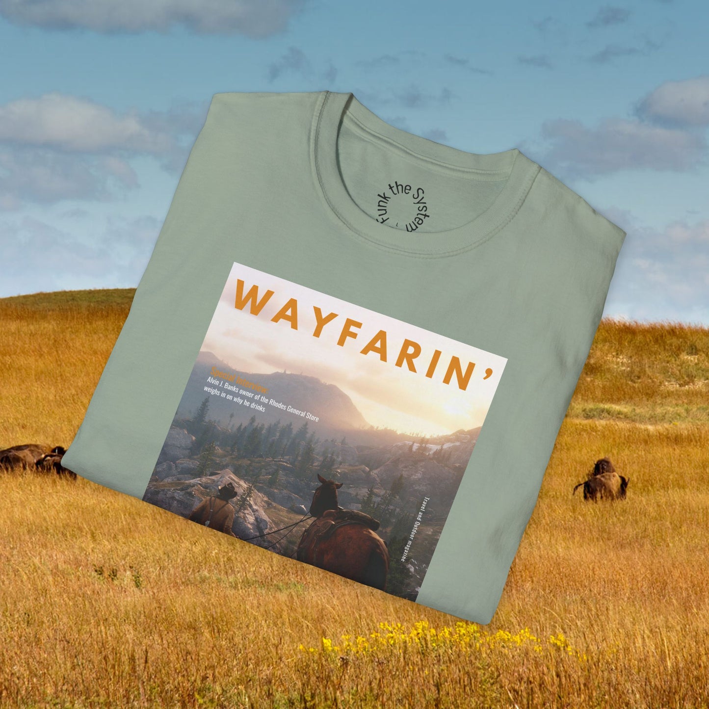 Wayfarin' (RDR2 Magazine Cover) Softstyle T-shirt