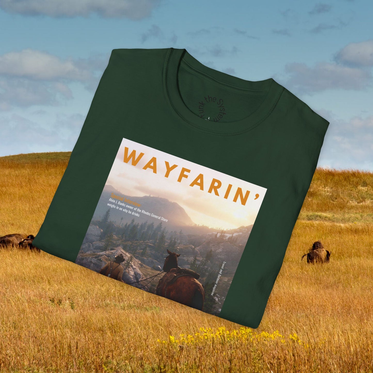 Wayfarin' (RDR2 Magazine Cover) Softstyle T-shirt