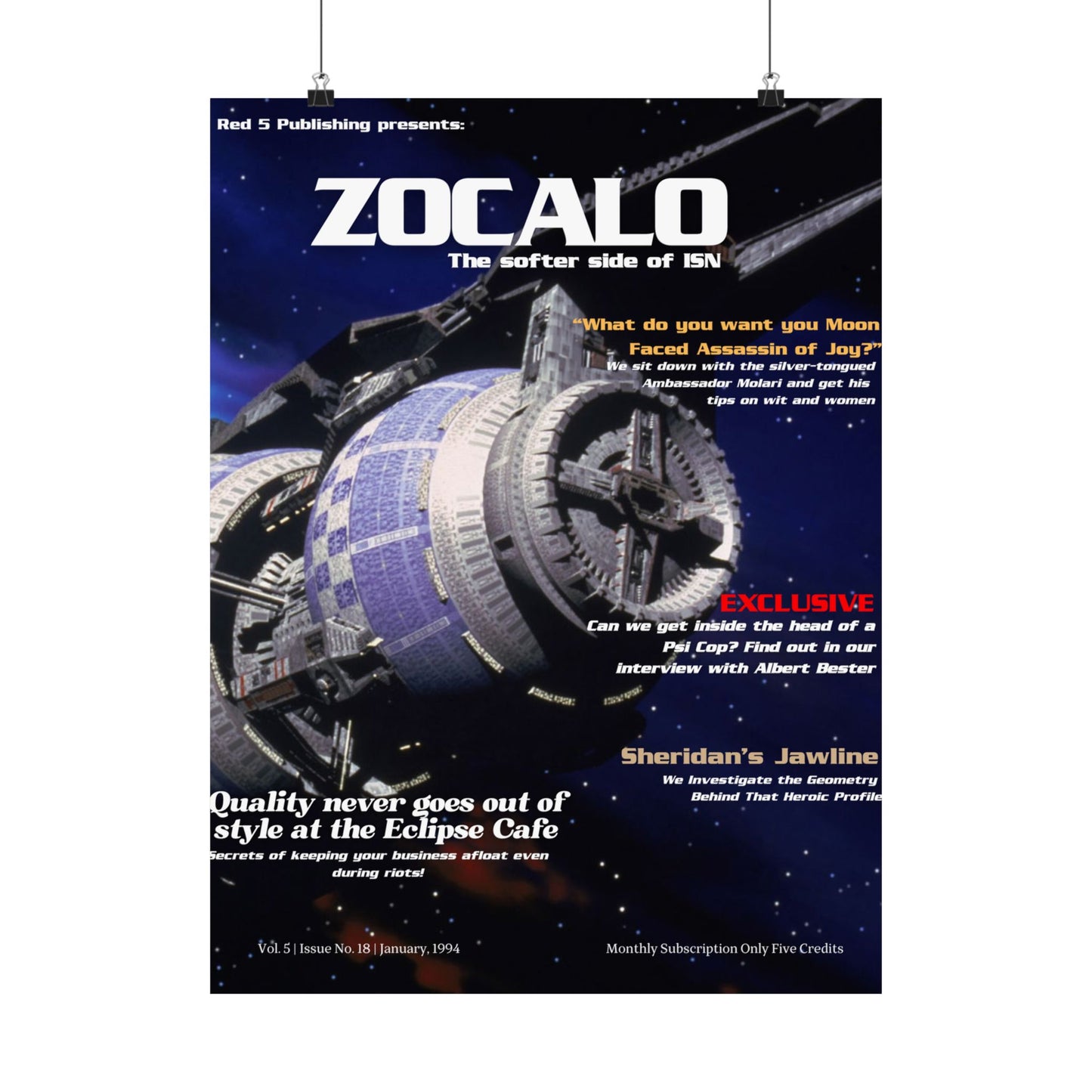 Zocalo - The softer side of ISN (Babylon 5 Magazine Cover)