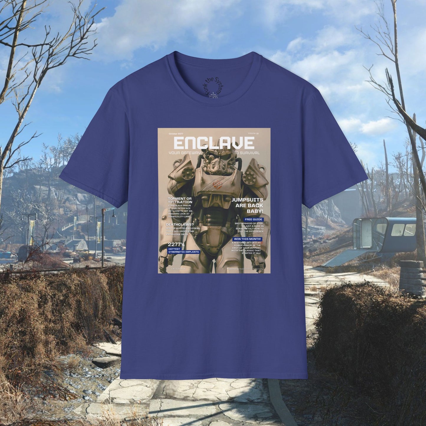 Enclave (Fallout Magazine Cover) Softstyle T-shirt